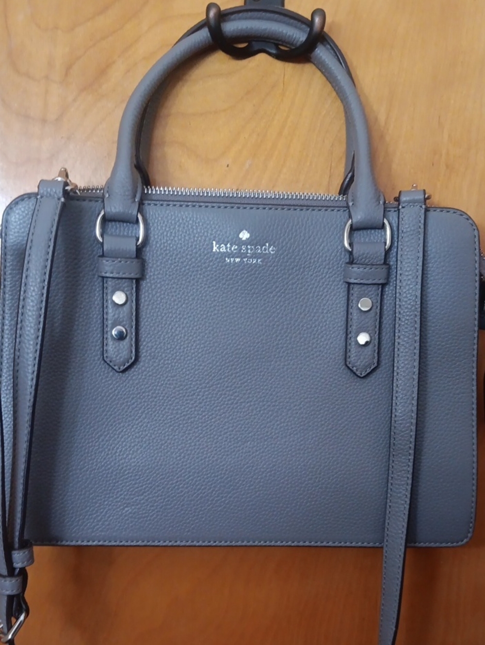 kate spade Gray Pebbled Leather Satchel